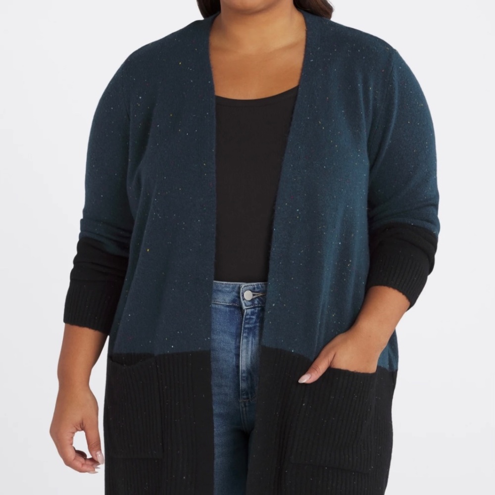 Love Ellie Mykola Colorblock Speckled Cardigan NWT S L